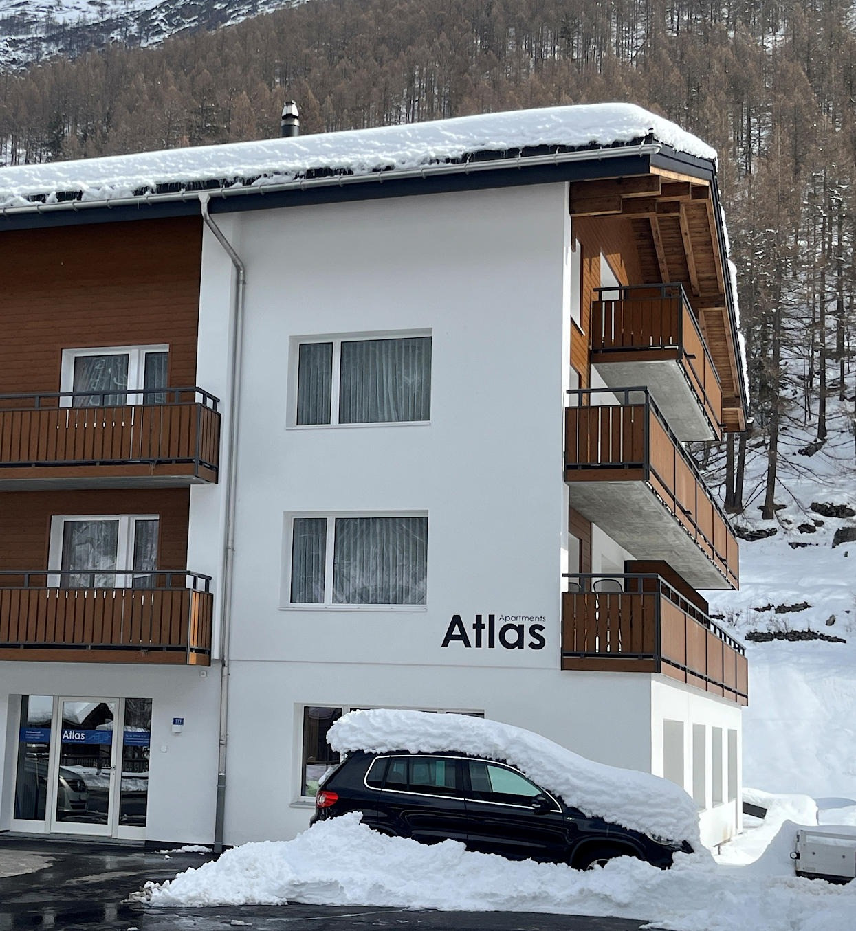 ferienwohnungen apartments atlas saas grund ansicht winter